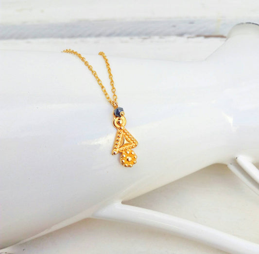 Gold Layered And Long Necklace, 22k Gold Byzantine Necklace