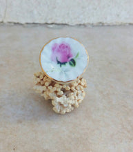 Load image into Gallery viewer, Rose Flower Ring, Porcelain Round Ring
