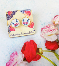 Φόρτωση εικόνας στο εργαλείο προβολής Συλλογής, Πορσελάνινα Σκουλαρίκια Με Λουλούδια

