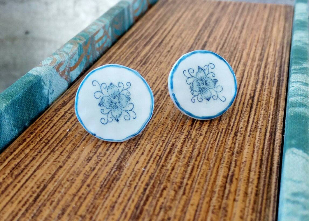 Ceramic Earrings, Blue And White Delft Jewelry, Unique Gift For Her