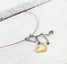 Load image into Gallery viewer, Love Necklace, Stick Figure Heart Necklace, &quot;I Carry Your Heart&quot; Jewelry For Her
