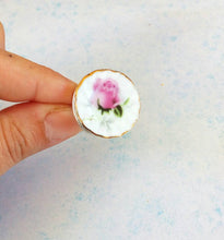Load image into Gallery viewer, Rose Flower Ring, Porcelain Round Ring
