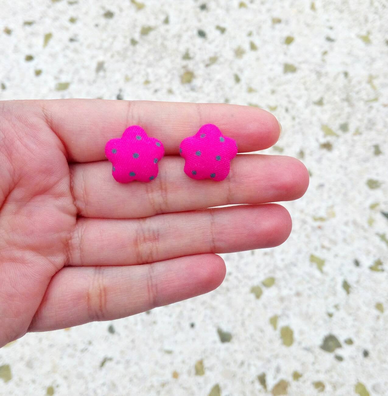 Star Button Earrings, Polka Dot Studs, Cute Everyday Jewellery For Her