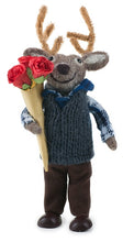 Load image into Gallery viewer, Wool Felt Deer With Roses
