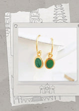 Load image into Gallery viewer, Green Hoop Earrings
