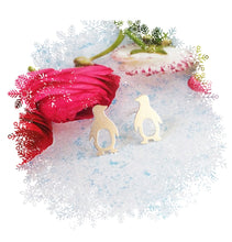 Load image into Gallery viewer, Brushed Silver Penguin Earrings, Emperor Penguin Jewelry, Nickel Free Earrings For Her
