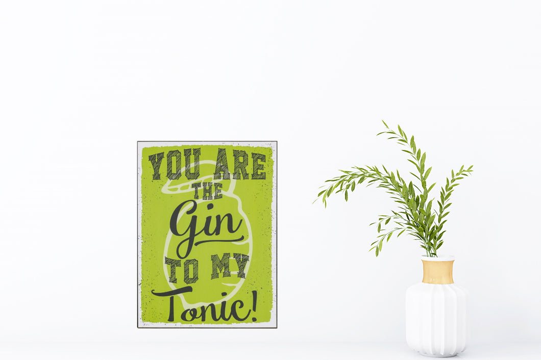 Gin and Tonic Cocktail Metal Sign, Drinking Gifts
